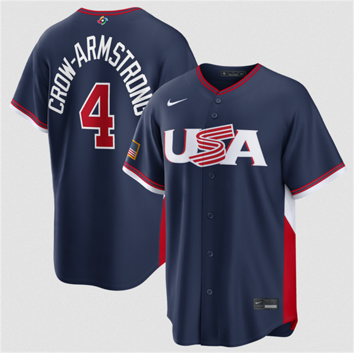 Armstrong Navy 2026 World Baseball Classic Road Stadium Stitched Jersey Armstrong Navy 2026 World Baseball Classic Road Stadium Stitched Jersey