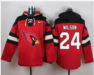 Nike Arizona Cardinals #24 Adrian Wilson Red Player Pullover NFL Hoodie