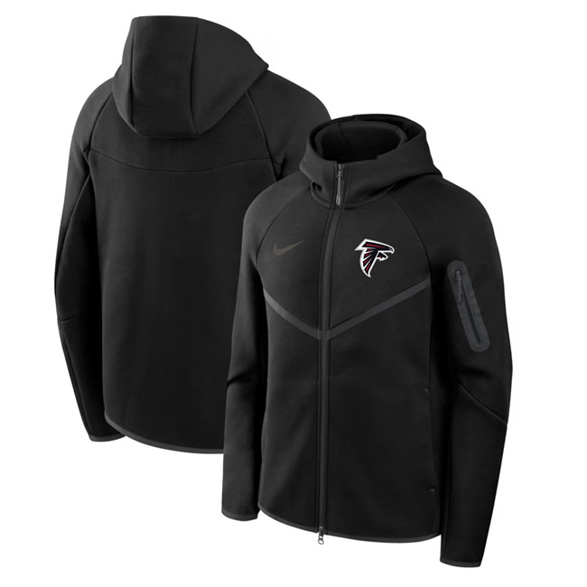 Men's Atlanta Falcons Black Tech Fleece Full-Zip Windrunner Hoodie Men's Atlanta Falcons Black Tech Fleece Full-Zip Windrunner Hoodie