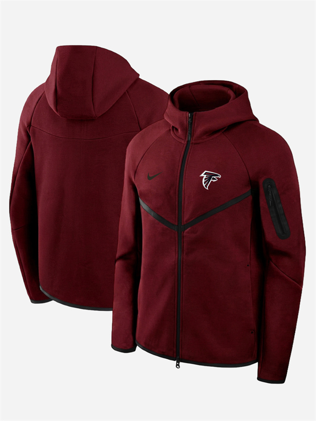Men's Atlanta Falcons Red Tech Fleece Full-Zip Windrunner Hoodie Men's Atlanta Falcons Red Tech Fleece Full-Zip Windrunner Hoodie