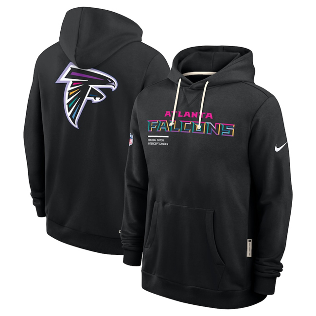 Men's Atlanta Falcons Black 2025 Crucial Catch Club Pullover Hoodie Men's Atlanta Falcons Black 2025 Crucial Catch Club Pullover Hoodie