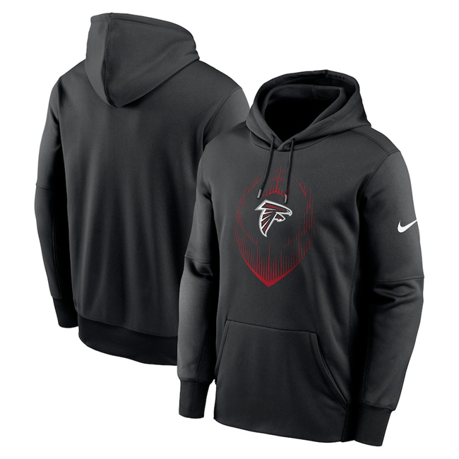 Men's Atlanta Falcons Black Icon Performance Pullover Hoodie Men's Atlanta Falcons Black Icon Performance Pullover Hoodie
