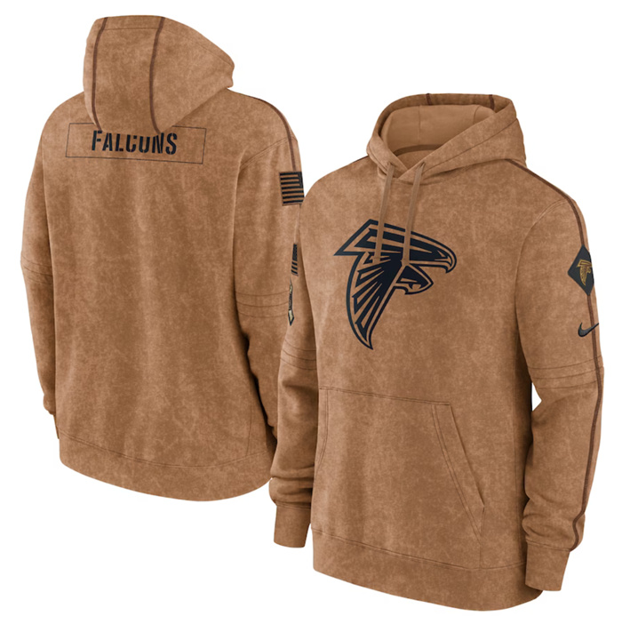 Men's Atlanta Falcons 2023 Brown Salute To Service Pullover Hoodie Men's Atlanta Falcons 2023 Brown Salute To Service Pullover Hoodie