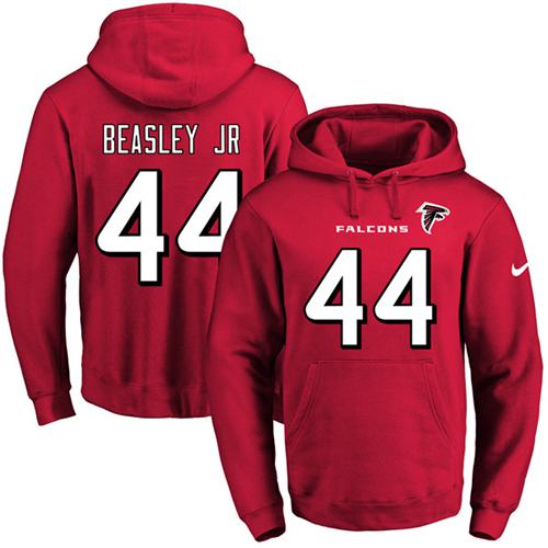 Nike Falcons #44 Vic Beasley Jr Red Name & Number Pullover NFL Hoodie Nike Falcons #44 Vic Beasley Jr Red Name & Number Pullover NFL Hoodie