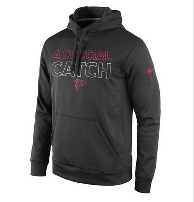 Atlanta Falcons Nike Breast Cancer Awareness KO Pullover Performance Hoodie Charcoal Atlanta Falcons Nike Breast Cancer Awareness KO Pullover Performance Hoodie Charcoal