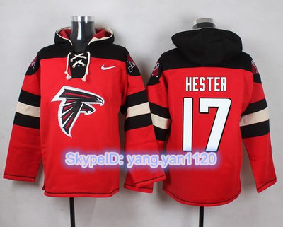 Nike Falcons #17 Devin Hester Red Player Pullover NFL Hoodie