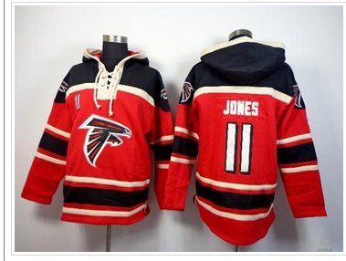 Atlanta Falcons #11 Julio Jones Red Sawyer Hooded Sweatshirt NFL Hoodie
