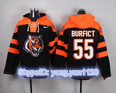 Nike Bengals #55 Vontaze Burfict Black Player Pullover NFL Hoodie
