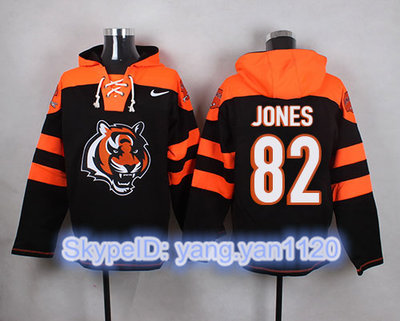 Nike Bengals #82 Marvin Jones Black Player Pullover NFL Hoodie