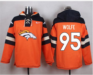 Nike Denver Broncos #95 Derek Wolfe Orange Player Pullover NFL Hoodie