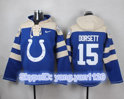 Nike Colts #15 Phillip Dorsett Royal Blue Player Pullover NFL Hoodie