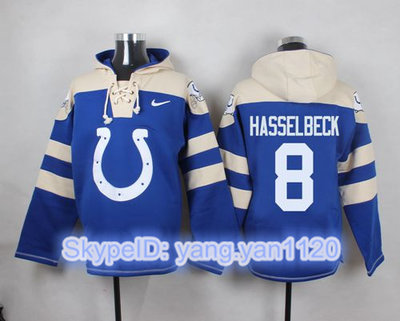 Nike Colts #8 Matt Hasselbeck Royal Blue Player Pullover NFL Hoodie