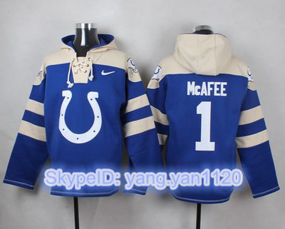 Nike Colts #1 Pat McAfee Royal Blue Player Pullover NFL Hoodie