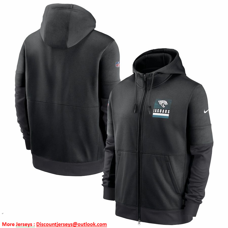 Jacksonville Jaguars Nike Sideline Impact Lockup Performance Full-Zip Hoodie Black