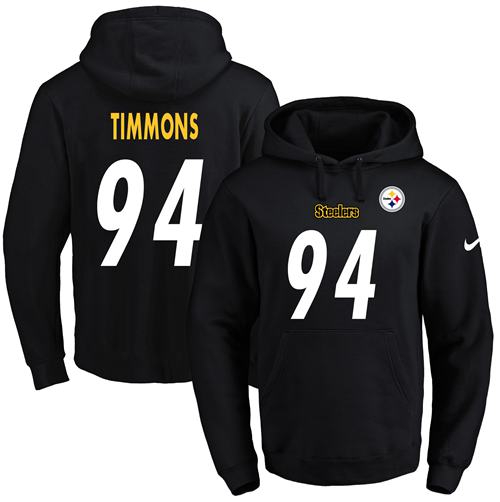 Nike Steelers #94 Lawrence Timmons Black Name & Number Pullover NFL Hoodie Nike Steelers #94 Lawrence Timmons Black Name & Number Pullover NFL Hoodie