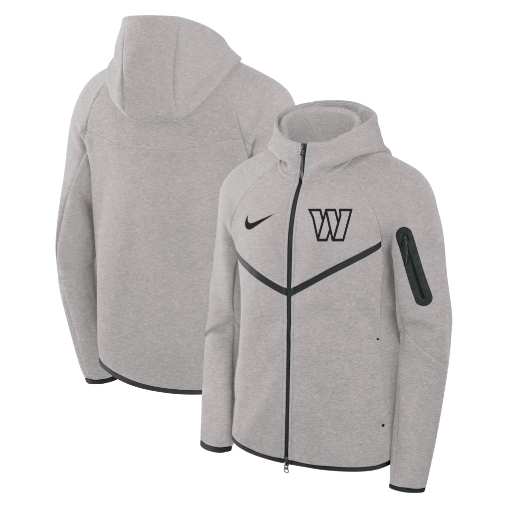 Men's Washington Commanders Grey Tech Fleece Windrunner Full-Zip Hoodie Men's Washington Commanders Grey Tech Fleece Windrunner Full-Zip Hoodie