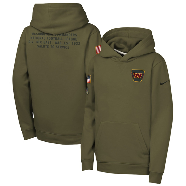 Youth Washington Commanders Olive 2025 Salute to Service Club Fleece Hoodie Youth Washington Commanders Olive 2025 Salute to Service Club Fleece Hoodie