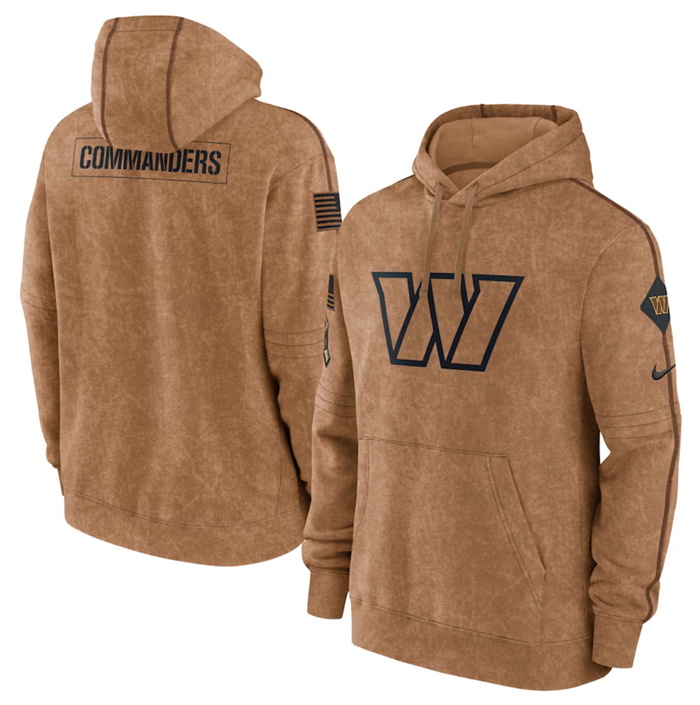 Men's Washington Commanders 2023 Brown Salute To Service Pullover Hoodie Men's Washington Commanders 2023 Brown Salute To Service Pullover Hoodie
