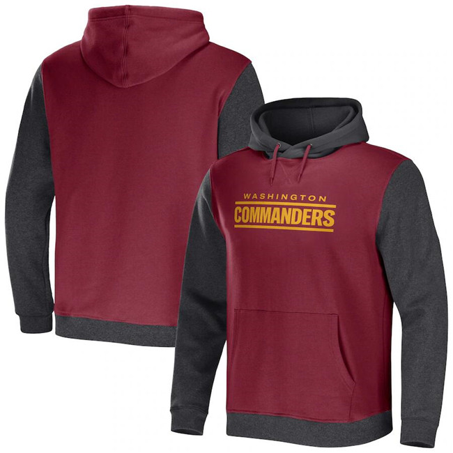 Men's Washington Commanders X Darius Rucker Collection Burgundy Charcoal Colorblock Pullover Hoodie Men's Washington Commanders X Darius Rucker Collection Burgundy Charcoal Colorblock Pullover Hoodie