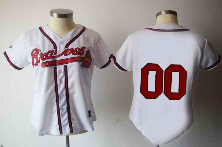 Atlanta Braves Blank White Women Custom Jerseys