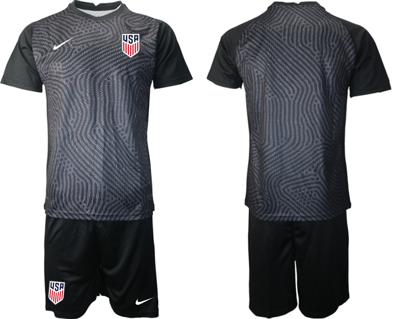 Men's USA Blank Black Goalkeeper Jersey