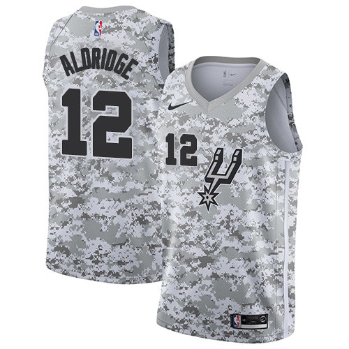 Spurs #12 LaMarcus Aldridge White Camo Basketball Swingman Earned Edition Jersey Spurs #12 LaMarcus Aldridge White Camo Basketball Swingman Earned Edition Jersey