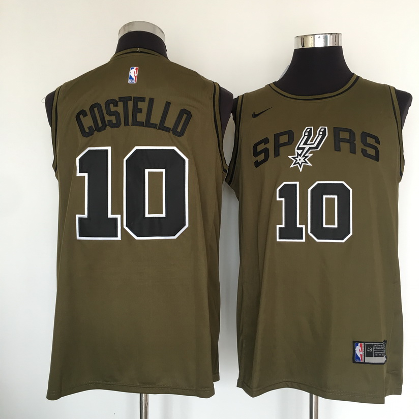 Spurs #10 Matt Costello Olive Nike Swingman Jersey