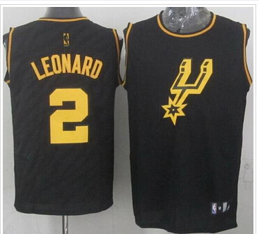 San Antonio Spurs #2 Kawhi Leonard Black Precious Metals Fashion Stitched NBA Jersey