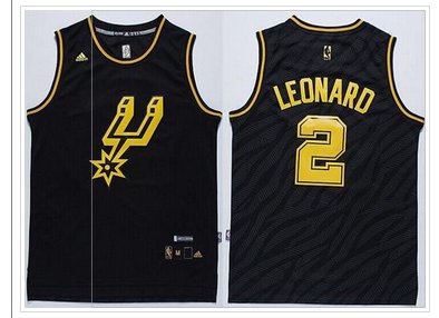 San Antonio Spurs #2 Kawhi Leonard Black Precious Metals Fashion NBA Jersey