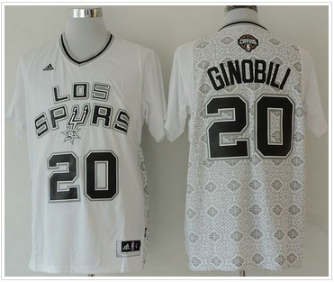 San Antonio Spurs #20 Manu Ginobili White New Latin Nights Stitched NBA Jersey