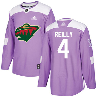 Adidas Wild #4 Mike Reilly Purple Authentic Fights Cancer Stitched NHL Jersey