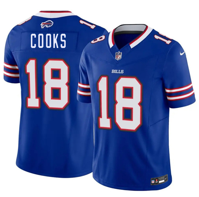 Men's Buffalo Bills #18 Brandin Cooks Blue 2025 F.U.S.E. Vapor Untouchable Limited Stitched Football Jersey Men's Buffalo Bills #18 Brandin Cooks Blue 2025 F.U.S.E. Vapor Untouchable Limited Stitched Football Jersey