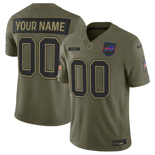 Men's Buffalo Bills Active Player Custom Olive 2025 F.U.S.E. Salute to Service Limited Stitched Football Jersey Men's Buffalo Bills Active Player Custom Olive 2025 F.U.S.E. Salute to Service Limited Stitched Football Jersey