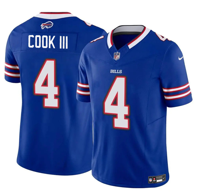 Men's Buffalo Bills #4 James Cook III Blue 2025 F.U.S.E. Vapor Untouchable Limited Stitched Football Jersey Men's Buffalo Bills #4 James Cook III Blue 2025 F.U.S.E. Vapor Untouchable Limited Stitched Football Jersey
