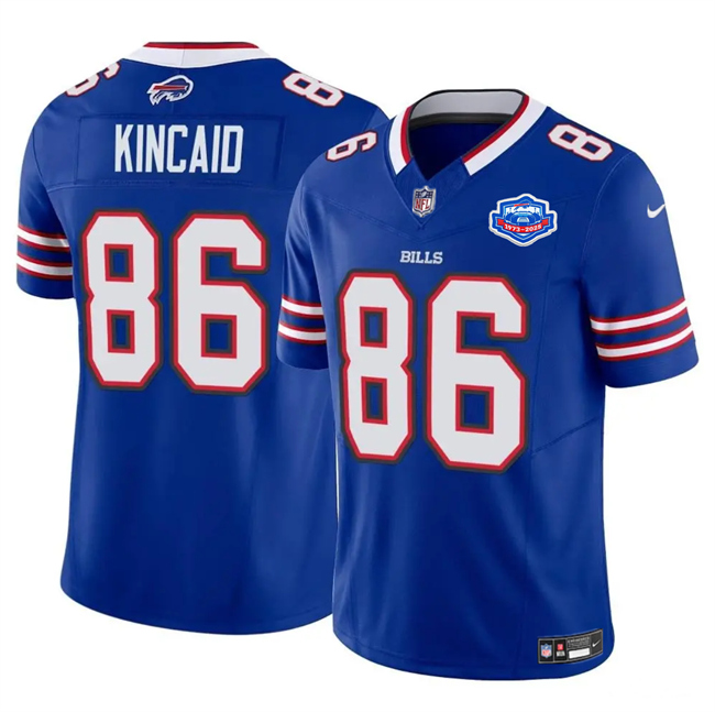 Men's Buffalo Bills #86 Dalton Kincaid Blue 2025 F.U.S.E. With Farewell Patch Vapor Untouchable Limited Stitched Football Jersey Men's Buffalo Bills #86 Dalton Kincaid Blue 2025 F.U.S.E. With Farewell Patch Vapor Untouchable Limited Stitched Football Jersey