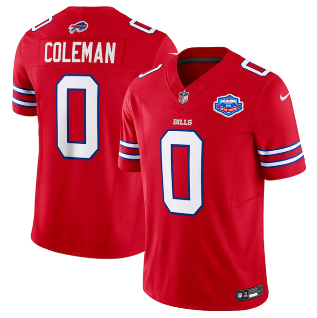 Men's Buffalo Bills #0 Keon Coleman Red 2025 F.U.S.E. With Farewell Patch Vapor Untouchable Limited Stitched Football Jersey Men's Buffalo Bills #0 Keon Coleman Red 2025 F.U.S.E. With Farewell Patch Vapor Untouchable Limited Stitched Football Jersey