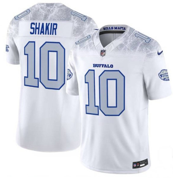 Men's Buffalo Bills #10 Khalil Shakir White 2025 F.U.S.E. “Rivalries” Vapor Untouchable Limited Stitched Football Jersey Men's Buffalo Bills #10 Khalil Shakir White 2025 F.U.S.E. “Rivalries” Vapor Untouchable Limited Stitched Football Jersey
