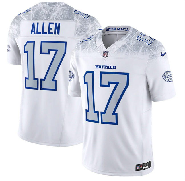 Men's Buffalo Bills #17 Josh Allen White 2025 F.U.S.E. “Rivalries” Vapor Untouchable Limited Stitched Football Jersey Men's Buffalo Bills #17 Josh Allen White 2025 F.U.S.E. “Rivalries” Vapor Untouchable Limited Stitched Football Jersey