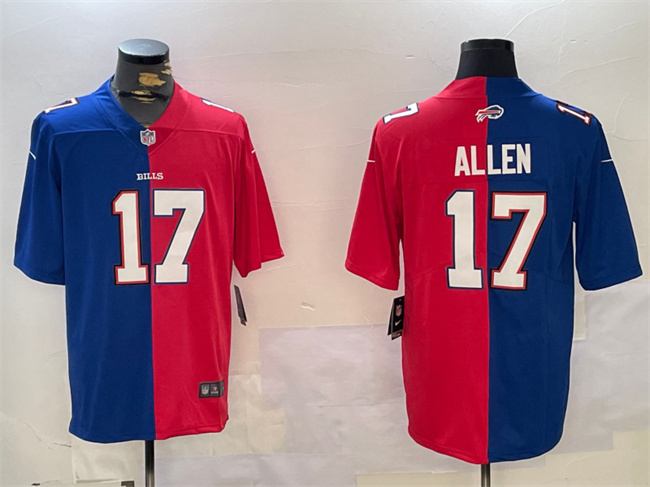Men's Buffalo Bills #17 Josh Allen Royal Red Split Limited Stitched Jersey Men's Buffalo Bills #17 Josh Allen Royal Red Split Limited Stitched Jersey