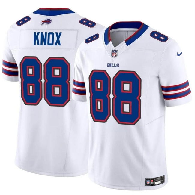 Men's Buffalo Bills #88 Dawson Knox White 2024 F.U.S.E. Vapor Untouchable Limited Stitched Football Jersey Men's Buffalo Bills #88 Dawson Knox White 2024 F.U.S.E. Vapor Untouchable Limited Stitched Football Jersey