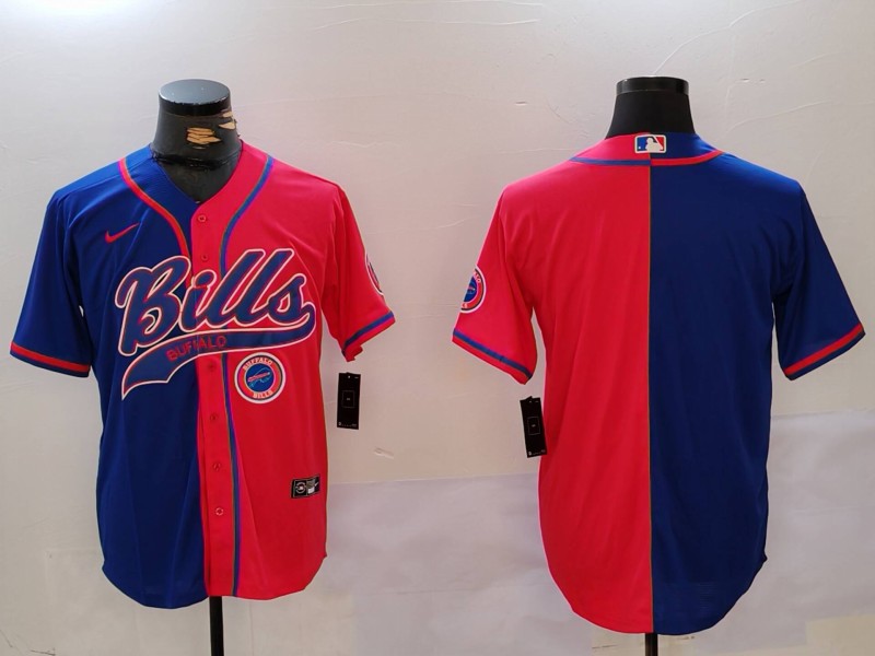 Men's Buffalo Bills blank Red Blue Team Cool Base Stitched Baseball Jersey Men's Buffalo Bills blank Red Blue Team Cool Base Stitched Baseball Jersey