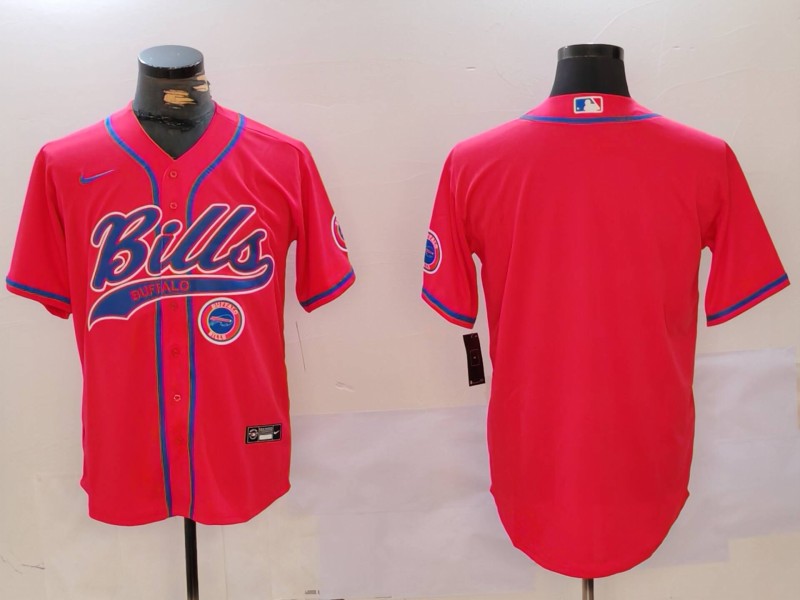 Men's Buffalo Bills Red Team Blank Cool Base Stitched Baseball Jersey 2 Men's Buffalo Bills Red Team Blank Cool Base Stitched Baseball Jersey 2