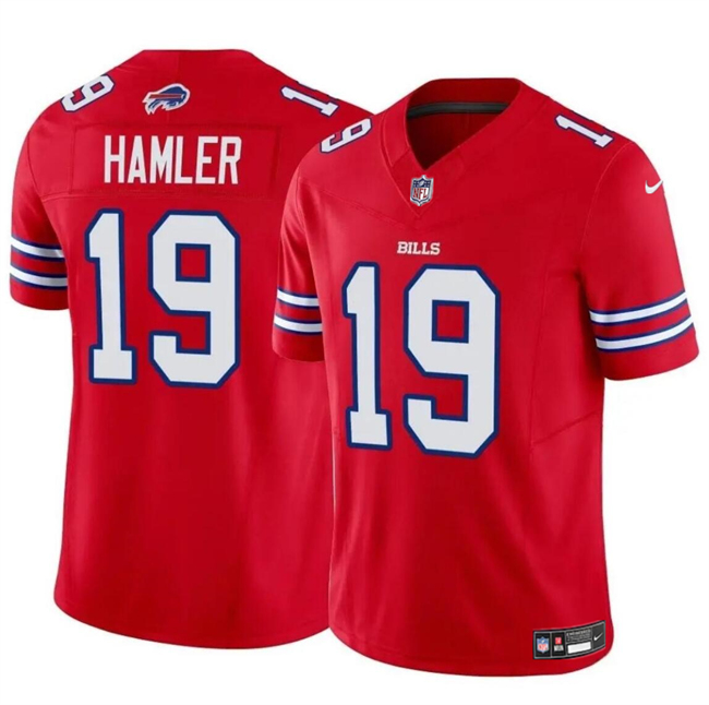 Men's Buffalo Bills #19 KJ Hamler Red 2024 F.U.S.E. Vapor Untouchable Limited Stitched Football Jersey Men's Buffalo Bills #19 KJ Hamler Red 2024 F.U.S.E. Vapor Untouchable Limited Stitched Football Jersey