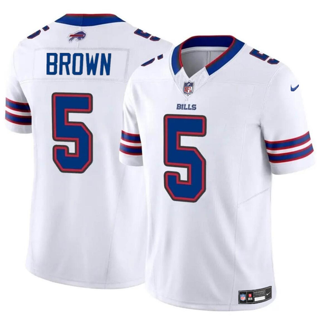 Men's Buffalo Bills #5 Anthony Brown White 2024 F.U.S.E. Vapor Untouchable Limited Stitched Football Jersey Men's Buffalo Bills #5 Anthony Brown White 2024 F.U.S.E. Vapor Untouchable Limited Stitched Football Jersey