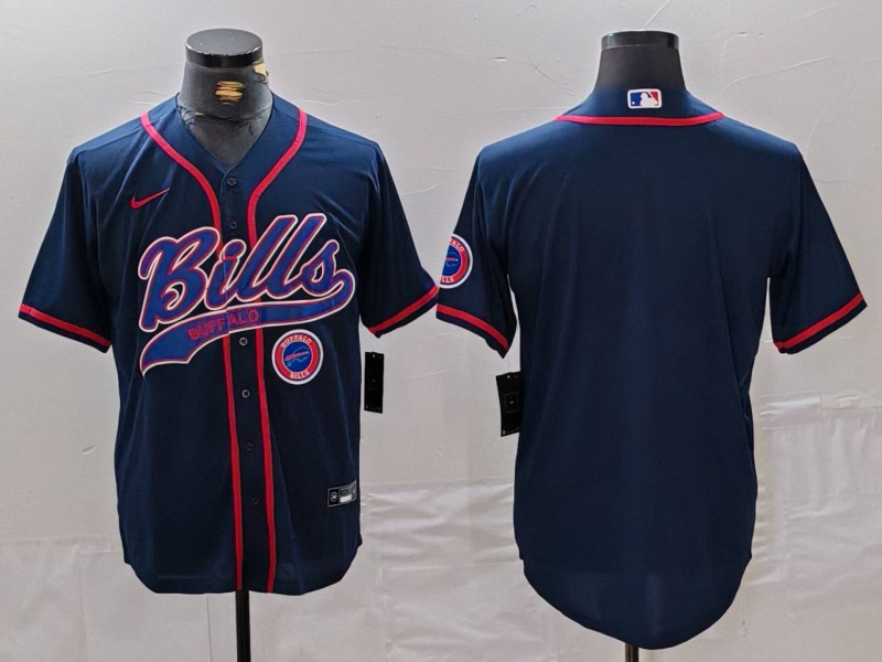 Men's Buffalo Bills Blank Navy With Patch Cool Base Stitched Baseball Jersey 1 Men's Buffalo Bills Blank Navy With Patch Cool Base Stitched Baseball Jersey 1