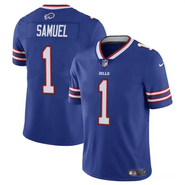 Men's Buffalo Bills #1 Curtis Samuel Blue Vapor Untouchable Limited Stitched Football Jersey Men's Buffalo Bills #1 Curtis Samuel Blue Vapor Untouchable Limited Stitched Football Jersey