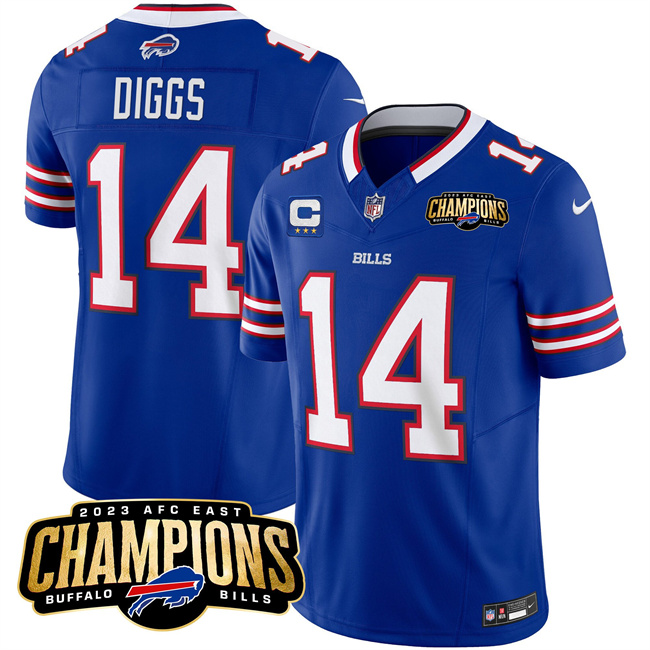 Men's Buffalo Bills #14 Stefon Diggs Blue 2023 F.U.S.E. AFC East Champions With 3-Star C Ptach Stitched Football Jersey Men's Buffalo Bills #14 Stefon Diggs Blue 2023 F.U.S.E. AFC East Champions With 3-Star C Ptach Stitched Football Jersey