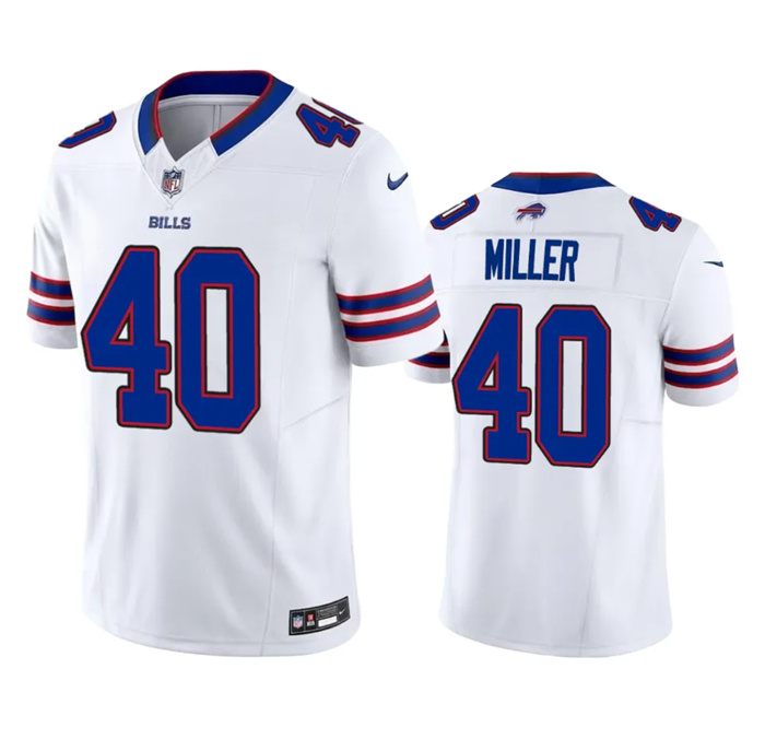 Men's Buffalo Bills #40 Von Miller White 2023 F.U.S.E. Vapor Untouchable Limited Stitched Jersey Men's Buffalo Bills #40 Von Miller White 2023 F.U.S.E. Vapor Untouchable Limited Stitched Jersey