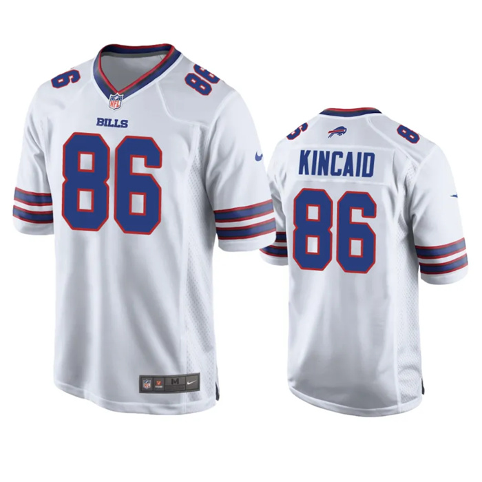 Men's Buffalo Bills #86 Dalton Kincaid White Stitched Game Jersey Men's Buffalo Bills #86 Dalton Kincaid White Stitched Game Jersey