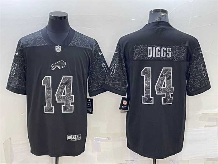 Men's Buffalo Bills #14 Stefon Diggs Black Reflective Limited Stitched Football Jersey Men's Buffalo Bills #14 Stefon Diggs Black Reflective Limited Stitched Football Jersey